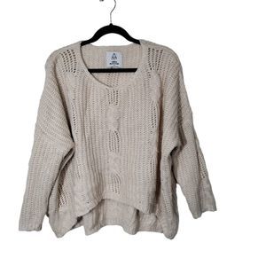UNIF x Urban Outfitters Women's Chunky Cable Knit Sweater in Cream Size MEDIUM